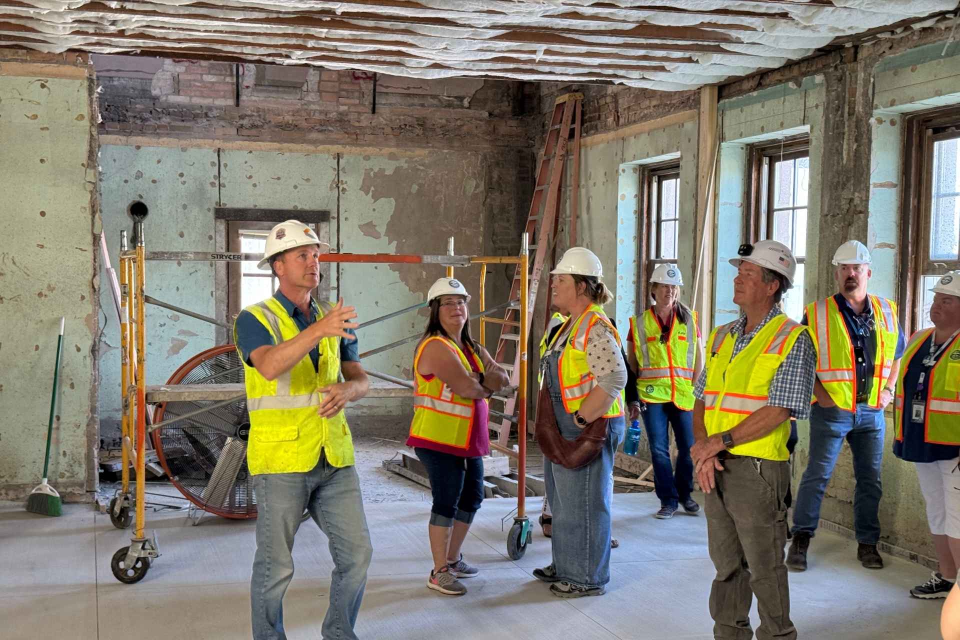 Scott Styker giving a tour of a job site