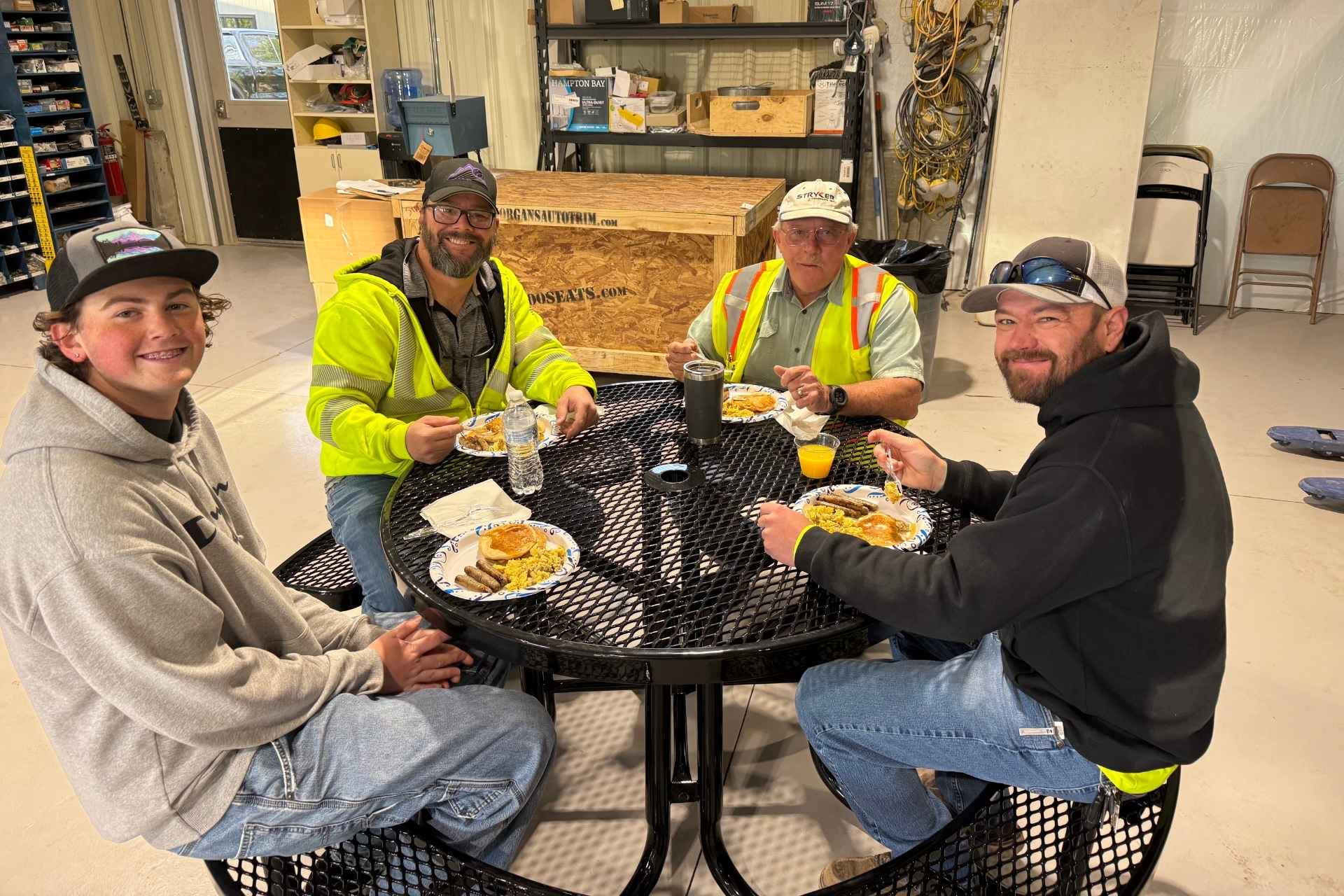 Stryker employees during Friday breakfast